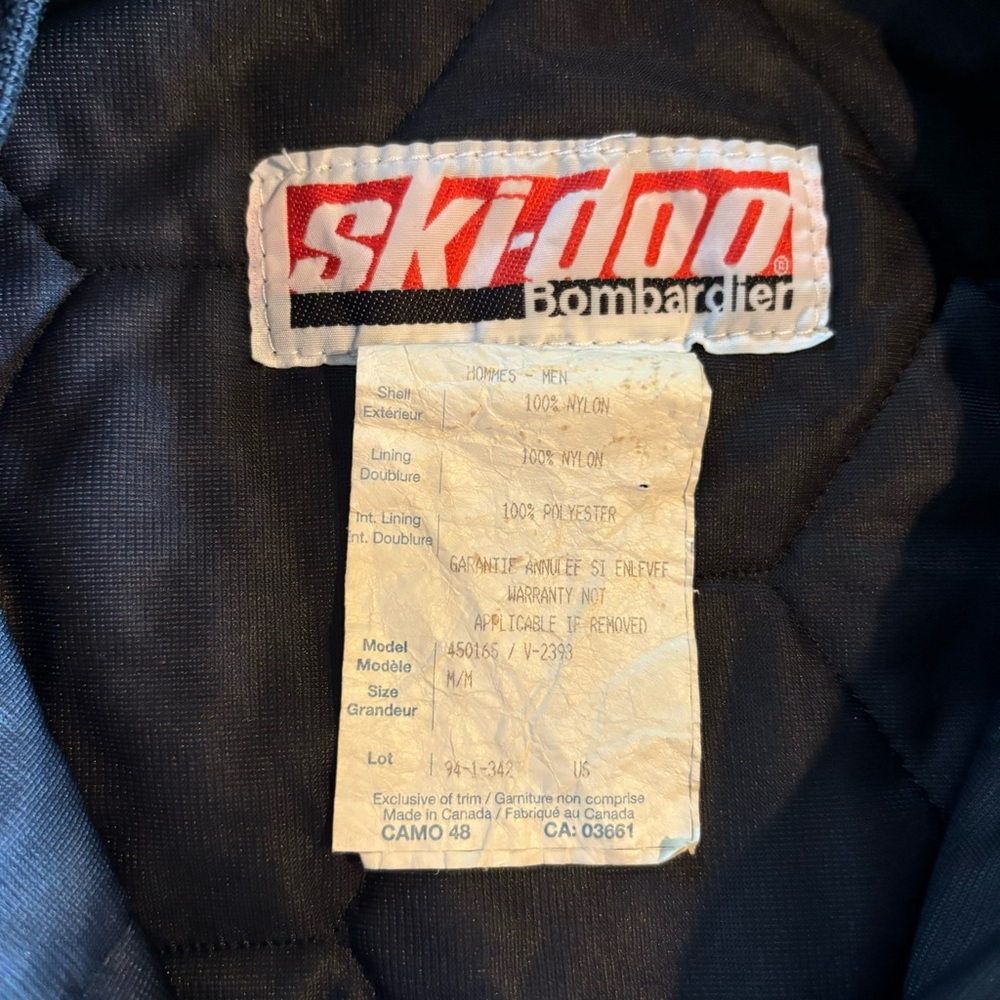 Vintage Ski-Doo Jacket Coat Medium Snowmobile 90s Lined Full Zip Winter Gear Men - Picture 8 of 11